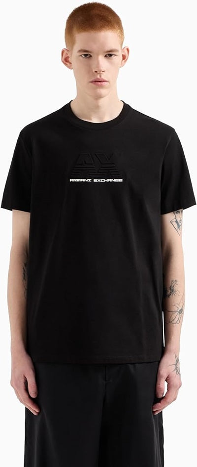 Armani Exchange T-shirt Uomo - Sustainable, Embossed And HD Logo - Nero