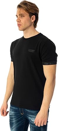 Moschino T-Shirt Uomo con Logo a Rilievo alle Maniche V1A0705 - Nero