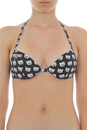 Moschino Swim - Bikini 2 Pezzi Stampa Allover Orsetto Toy Black & White
