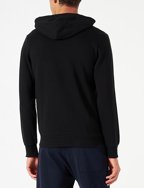 Emporio Armani Hooded Sweater/Zip Iconic Terry Felpa Nera con Cappuccio Uomo