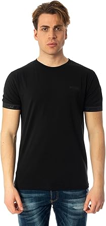 Moschino T-Shirt Uomo con Logo a Rilievo alle Maniche V1A0705 - Nero