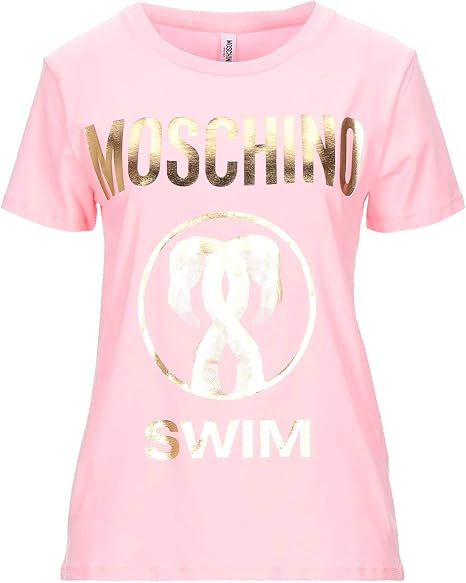Moschino T-Shirt Donna stampa Gold A1906 Bubble pink