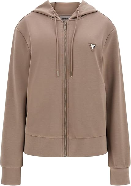 GUESS Felpa Donna Eco Olympe Full Zip Hoodie Taupe V4YQ06