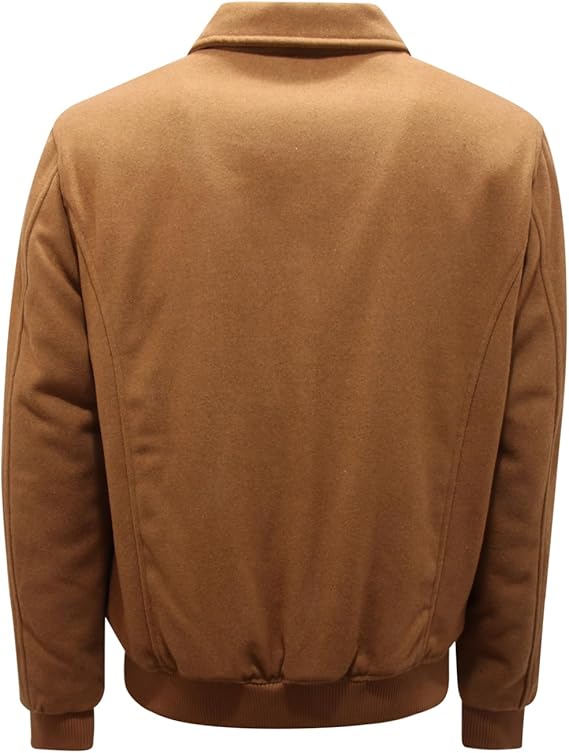 IMPURE Giubbotto Bomber Uomo in Lana, Cammello