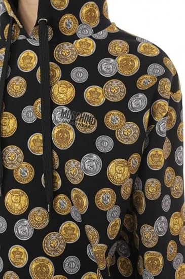 MOSCHINO Abito Felpa Donna con Cappuccio A17099030 Fantasy Gold Coins