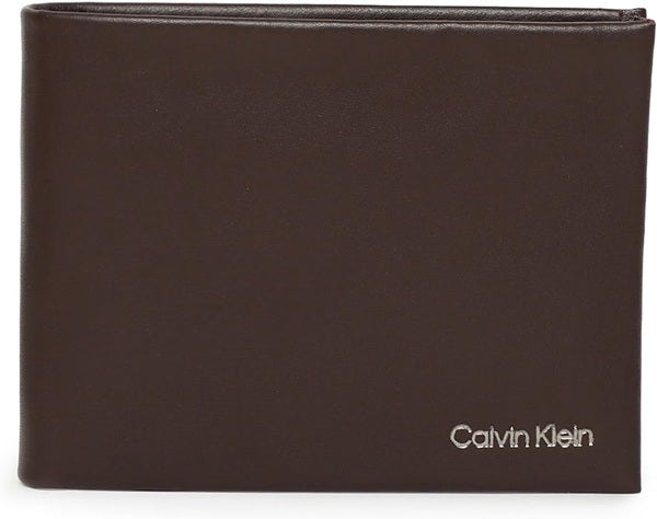 Calvin Klein Portafoglio Uomo Concise Bifold con RFID, Marrone (Dark Brown Slg)