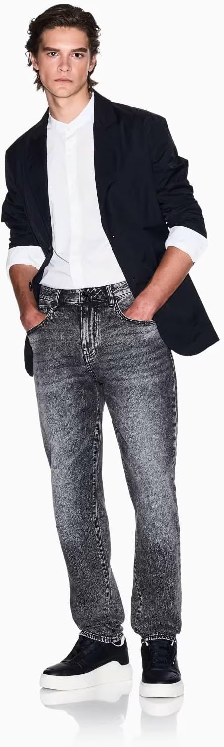 Armani Exchange Camicia Uomo Regular Fit in Popeline Bianco Crema con Patch Logo