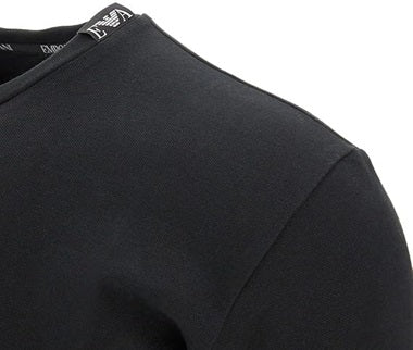 Emporio Armani T-Shirt Uomo 111023 Piquet Stretch Nero Manica Lunga