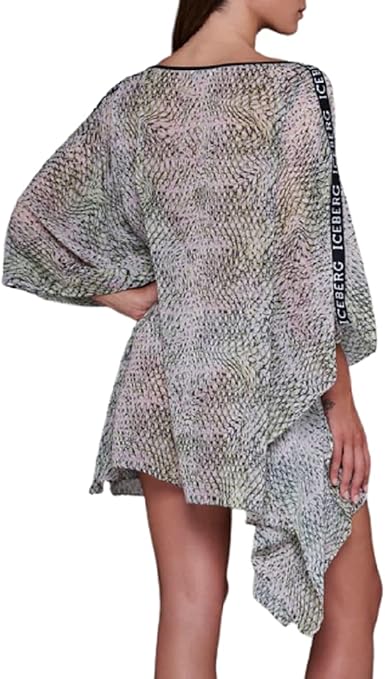 Iceberg – Kaftano Donna Stampa Animalier con Banda Logo