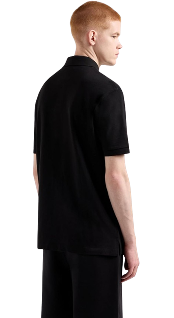 Armani Exchange Icon Project, Embroidered Logo Polo Black Uomo
