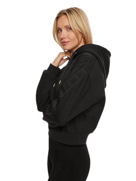 Guess Felpa Donna con Cappuccio Stacie V4BQ00 KC5O0 Nero Regular Fit