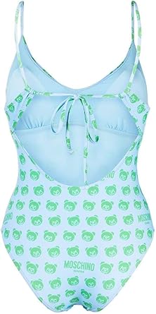 MOSCHINO Costume Intero Teddy Bear con Stampa Azzurro Cielo