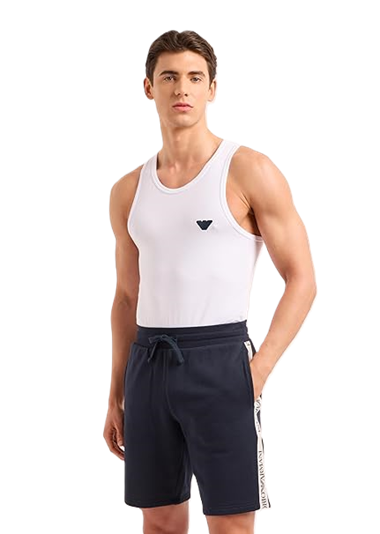 Emporio Armani Iconic Terry Bermuda Shorts Pantaloni della Tuta Uomo Blu