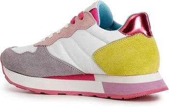 CAFèNOIR Sneakers White in Pelle Scamosciata E Tessuto Multicolor