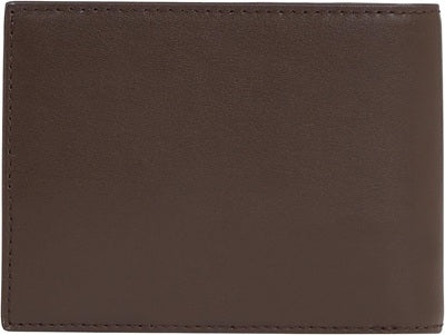 Calvin Klein Portafoglio Uomo Metal Ck Trifold con RFID, Marrone (Dark Brown Slg)