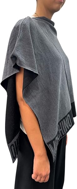 Poncho Moschino Donna Grigio con Logo