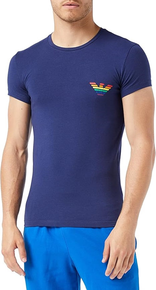 Emporio Armani T-Shirt Rainbow Uomo Patriot Blue