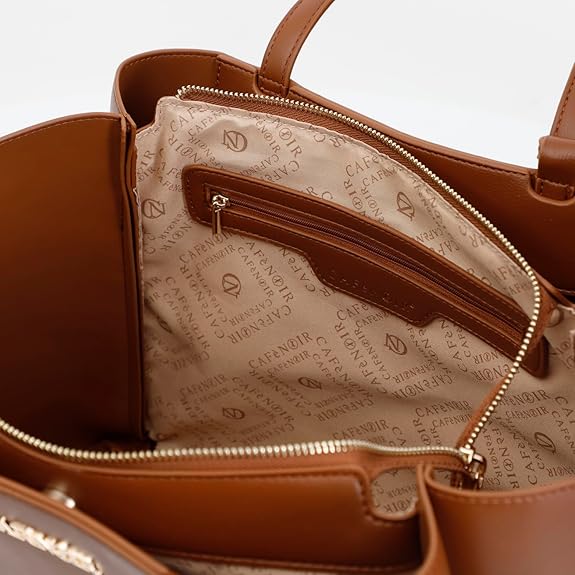 CAFèNOIR - Shopping Con Accessorio Chiusura Sul Manico, Da Donna, Colore Marrone
