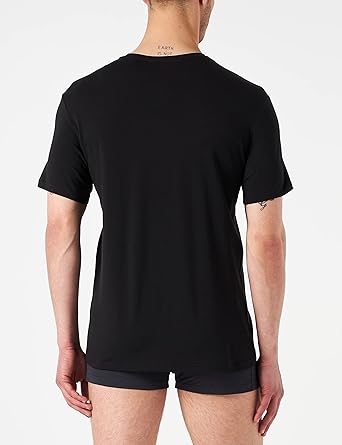 Emporio Armani T-Shirt Uomo Stretch Cotton 110853 Logo Striped Nero