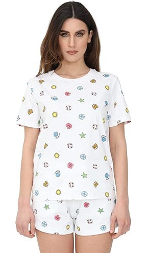 Moschino T-Shirt A1918 Donna con Stampe Fantasy Summer
