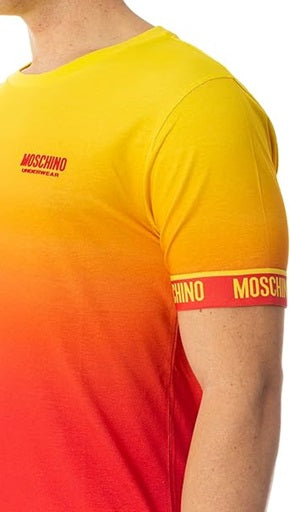 Moschino T-Shirt Uomo con Fasce Logate Giallo - Yellow Logo Bands