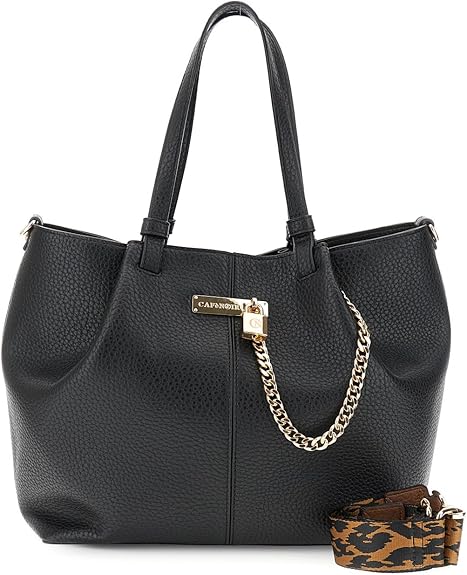 CAFèNOIR - Shopping Bag Effetto Pelle Grana Grossa Nero