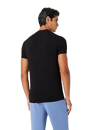 Emporio Armani Iconic Soft Modal Crew Neck T-Shirt Nero Uomo