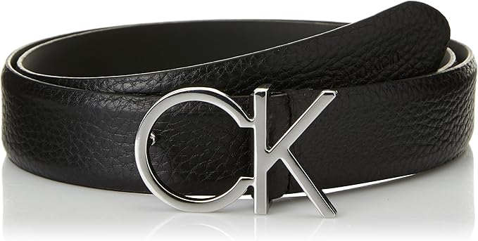 Calvin Klein Cintura Donna CK Logo Belt 3.0 in Pelle Nera