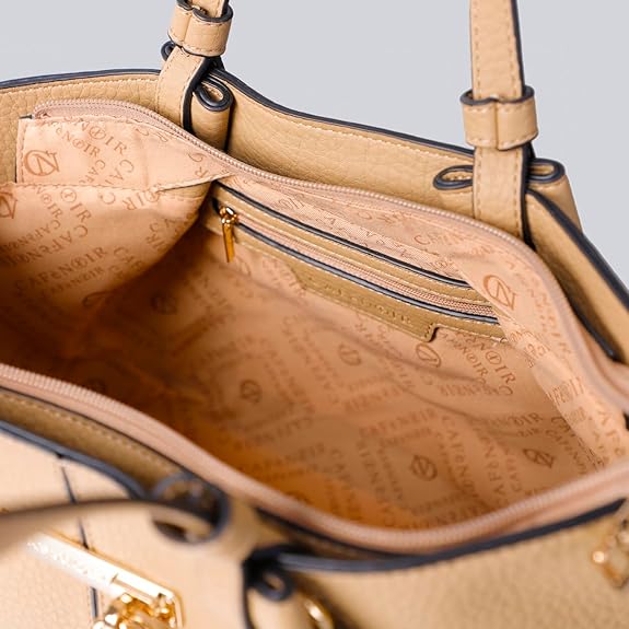 CAFèNOIR - Shopping Bag Effetto Pelle Grana Grossa Beige