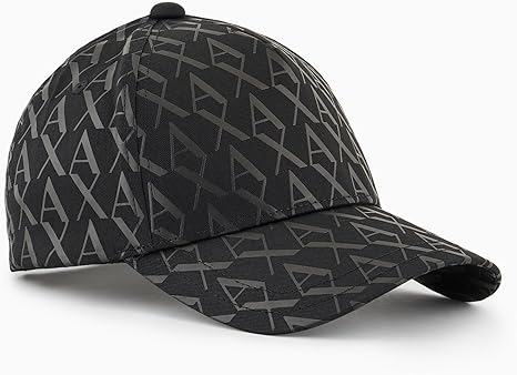 Armani Exchange Men's All Over AX Logo Baseball Hat Nero