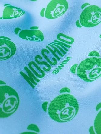 MOSCHINO Costume Intero Teddy Bear con Stampa Azzurro Cielo