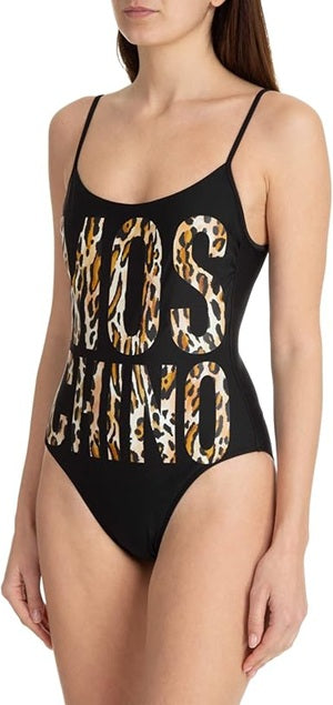 Moschino Costume Donna Body One Piece Nero – Logo Lettering Maculato