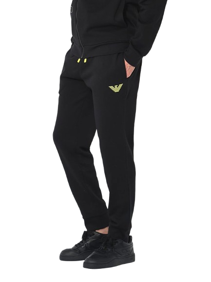 Emporio Armani Pantaloni Iconic Terry Men's Trousers 111873 4F571 Nero