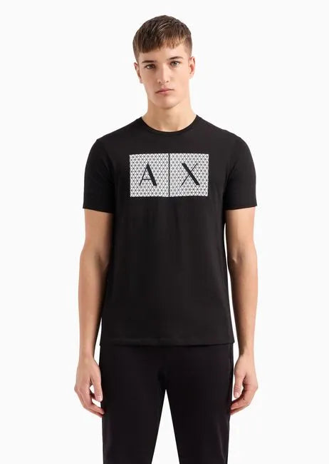 Armani Exchange T-shirt Uomo con logo grafico Mod. 8NZTCK Nero