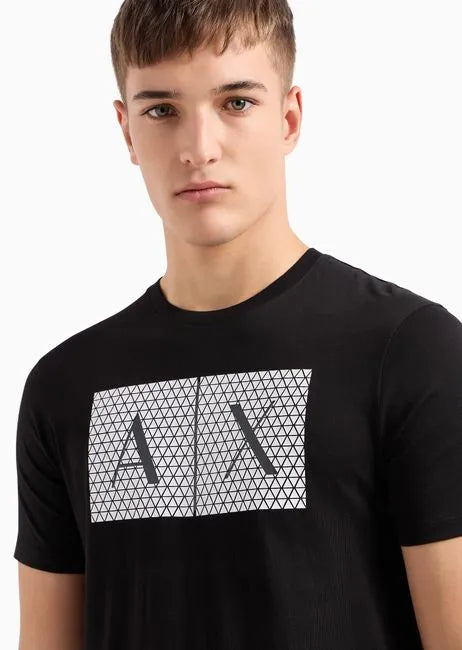 Armani Exchange T-shirt Uomo con logo grafico Mod. 8NZTCK Nero