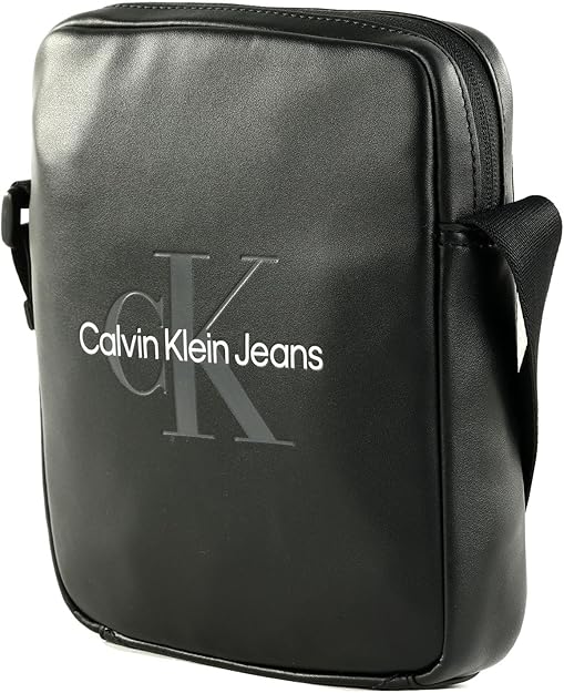 Calvin Klein Jeans Monogramma Borsa Tracolla Uomo, Nero, One Size