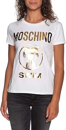Moschino T-Shirt Donna A1906 – Stampa Gold | Bianco