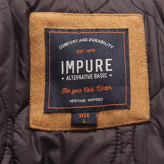 IMPURE Giubbotto Bomber Uomo in Lana, Cammello