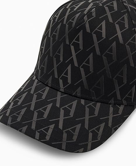Armani Exchange Men's All Over AX Logo Baseball Hat Nero