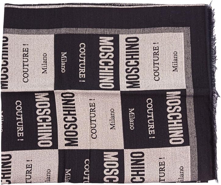 Moschino Sciarpa Foulard Donna Fantasia Patchwork Black/Gold