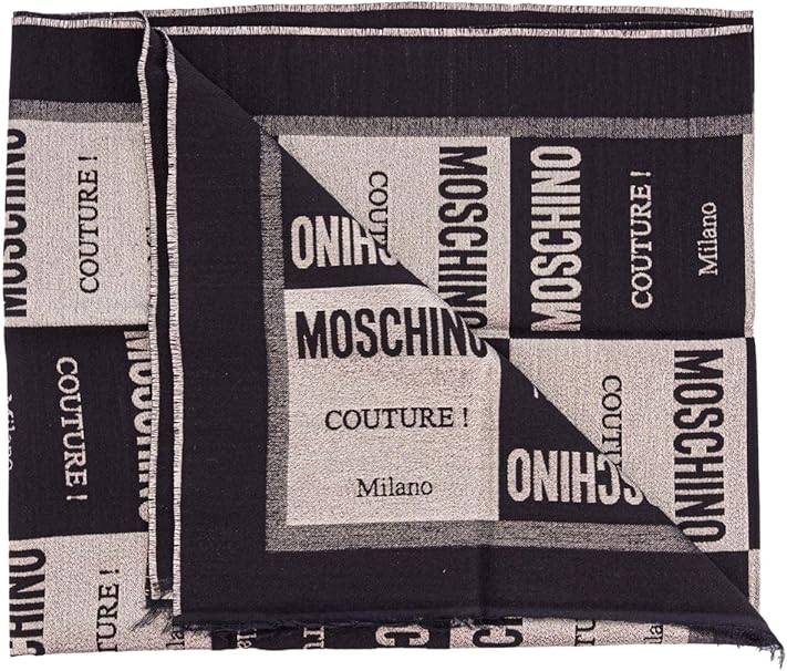 Moschino Sciarpa Foulard Donna Fantasia Patchwork Black/Gold