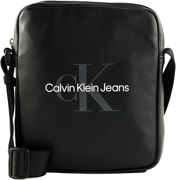 Calvin Klein Jeans Monogramma Borsa Tracolla Uomo, Nero, One Size
