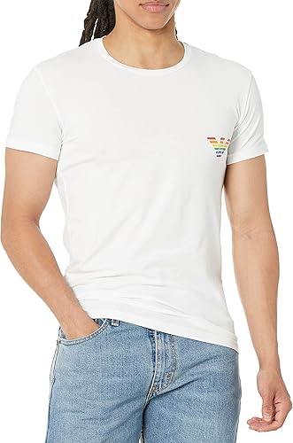 Emporio Armani T-Shirt Bianco Rainbow Uomo