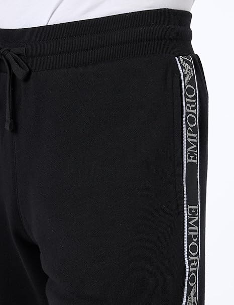 Emporio Armani Iconic Terry Bermuda Shorts – Pantaloni della Tuta Uomo, Nero