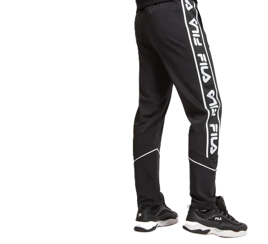 Fila – Pantaloni da Tuta Uomo Ted Track Pants Bande Logo | Nero
