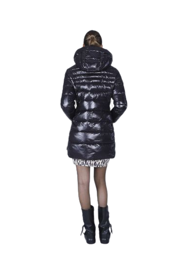 CAFèNOIR Piumino donna avvitato cappuccio fisso JN0123 Nero Lucido