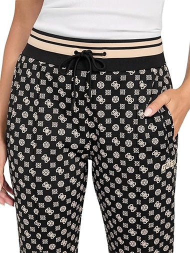 Guess pantaloni tuta NEW AGGIE V5YB20KB212 Logo 4G Nero Multi
