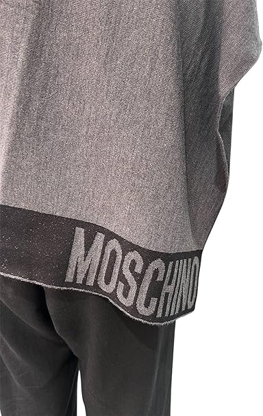 Poncho Moschino Donna Grigio con Logo