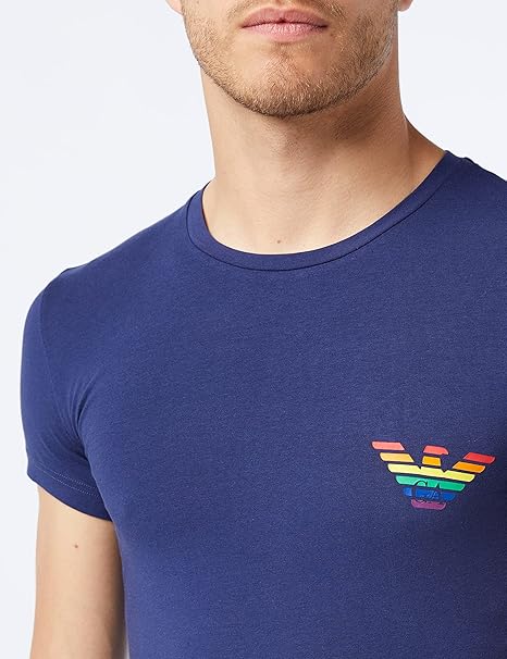 Emporio Armani T-Shirt Rainbow Uomo Patriot Blue