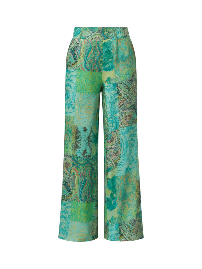 LiuJo Pantalone Viscosa Ts. Navetta VA6067 Cachemire -Acqua